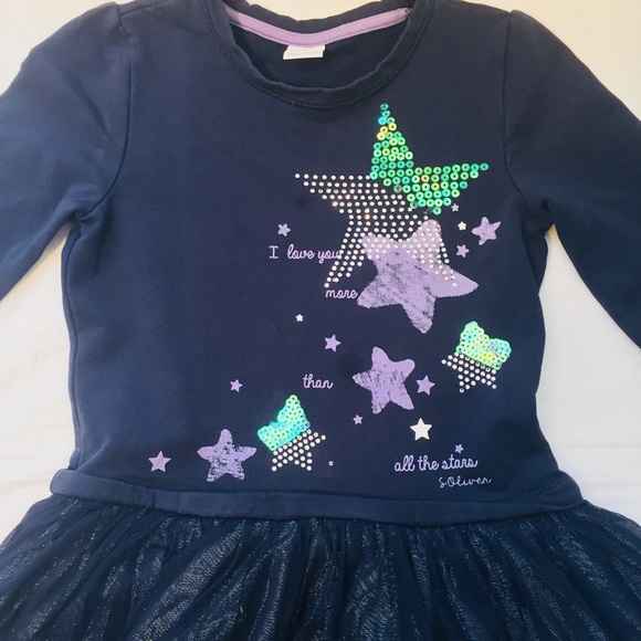 S Oliver Casual Clothing Toddler Girls Blue Dress - Picture 4 of 8